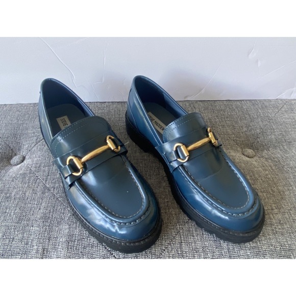 Steve Madden Chunky Lugged Sole Blue Mistor Loafer Women's Shoe Size 8 - Picture 16 of 16
